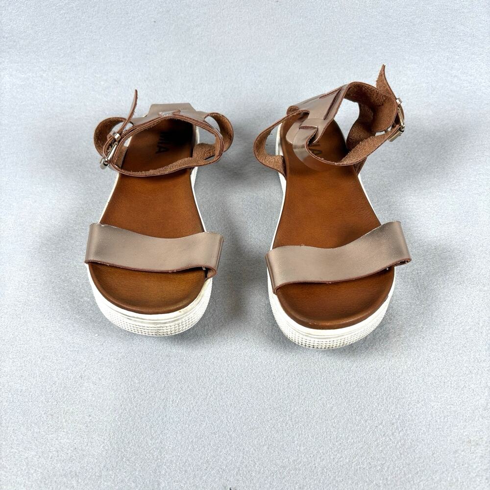 MIA Women's Size 8 Brown Leather Ankle Strap Platform Sandals